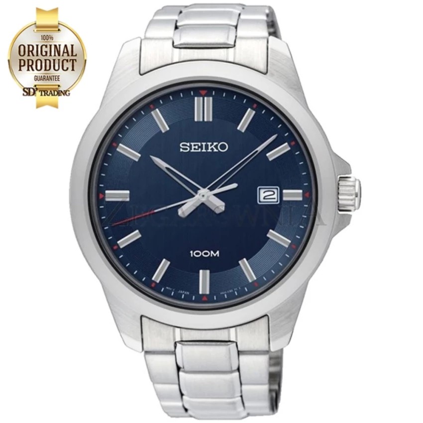 SEIKO Neo Classic นาฬิกาข้อมือผู้ชาย สายสแตนเลส หน้าฟ้า รุ่น SUR243P1 - สีเงิน/สีฟ้า