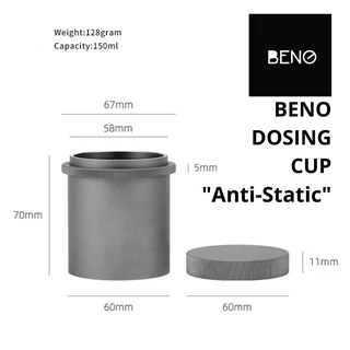 BENO Dosing Cup ถ้วยโดสกาแฟ ป้องกันไฟฟ้าสถิต ใช้รอง ป้อนผงกาแฟเข้าก้านชงขนาด 58 ม ใช้กับเครื่องบด niche และยี่ห้ออื่นได้
