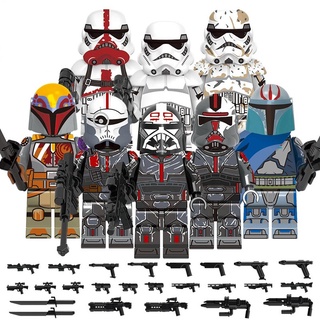ตัวต่อโมเดลฟิกเกอร์ Star model Wars Series Troopers Stormtroopers Mandalorian X0307 ขนาดเล็ก
