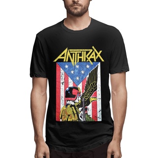 [S-5XL]พร้อมส่ง เสื้อยืดคอกลม ผ้าฝ้าย พิมพ์ลาย Anthrax Dredd Eagle Thrash Metal ของขวัญคริสต์มาส NIagdf80NEblaa97