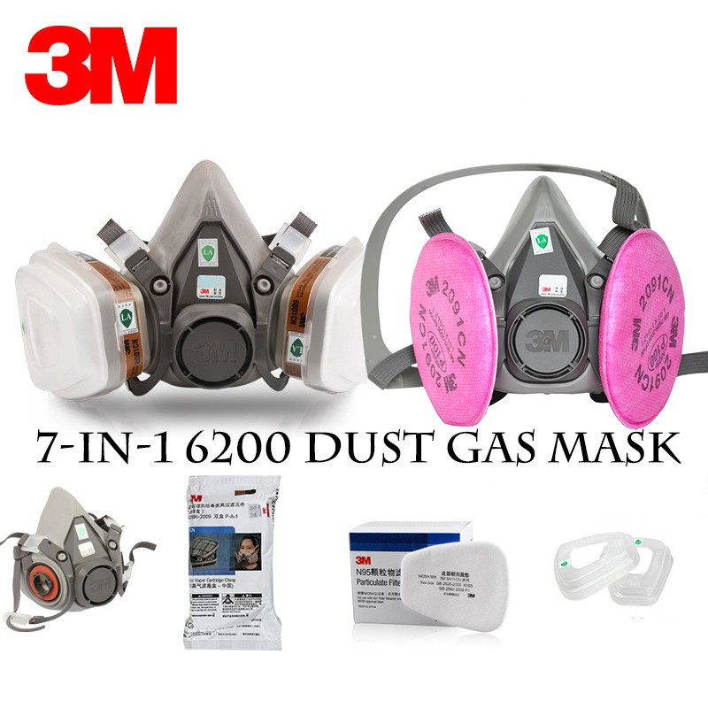 3ม 7 ใน 1เปิดใช้งานคาร์บอน6200 6001CN 5N11 2091 501อินทรีย์ครึ่งช่วยจิตรกรรมพ่นใบหน้าหน้ากากก๊าซสูทช