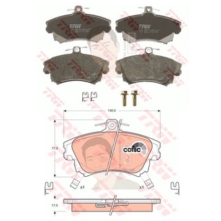 GDB1313 ผ้าเบรค-หน้า(TRW) (เนื้อผ้า COTEC) VOLVO S40,V40 98 on