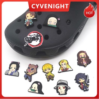 จี้การ์ตูนอนิเมะญี่ปุ่น Ghost Slayer 11 แบบ สําหรับตกแต่งรองเท้า Crocs