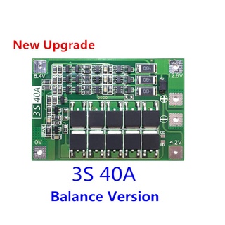 BMS 3S 40A 18650  11.1V 12.6V  โมดูล PCB BMS บอร์ดป้องกันโมดูล มีวงจรบาลานซ์ Balance version