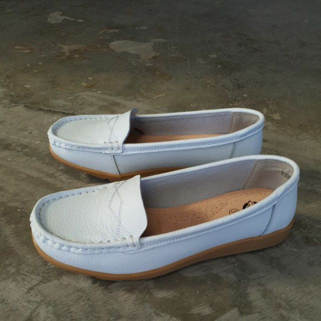 รองเท้าหนังแท้ 92-526 มี 5 สี  กรม น้ำตาล กากี ขาว เหลือง ไซส์ 36-41 - รูปที่ 3