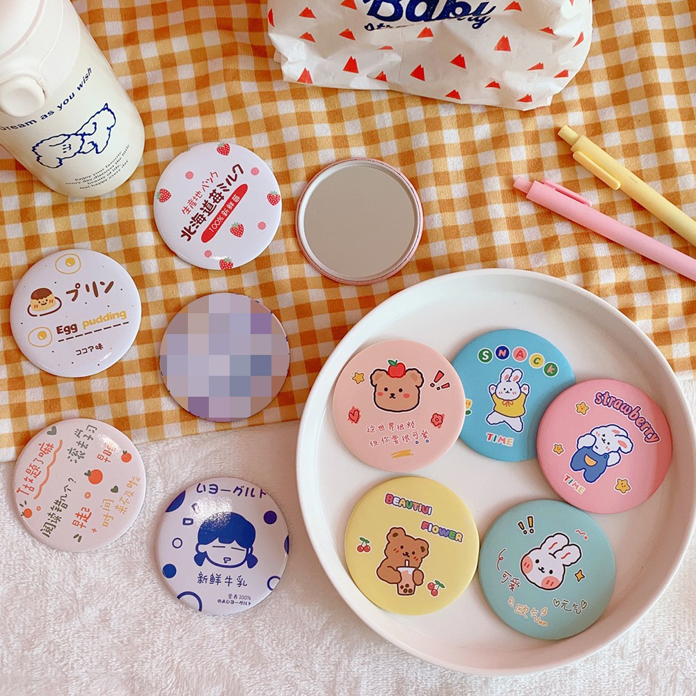 กระจกลายใหม่!! กระจกพกพา น่ารักน่าใช้ น้ำหนักเบา พกพาง่าย ลายน่ารักสดใส กระจกแบบพกพา ร้อมส่งในไทย - 2