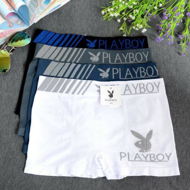 ถูกสุด playboy กางเกงในชายไร้ขอบขาสั้นผ้ายืด