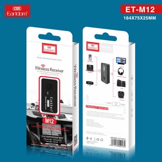 (ของแท้ 100%)Earldom อุปกรณ์รับสัญญาณบลูทูธ Car Bluetooth M12