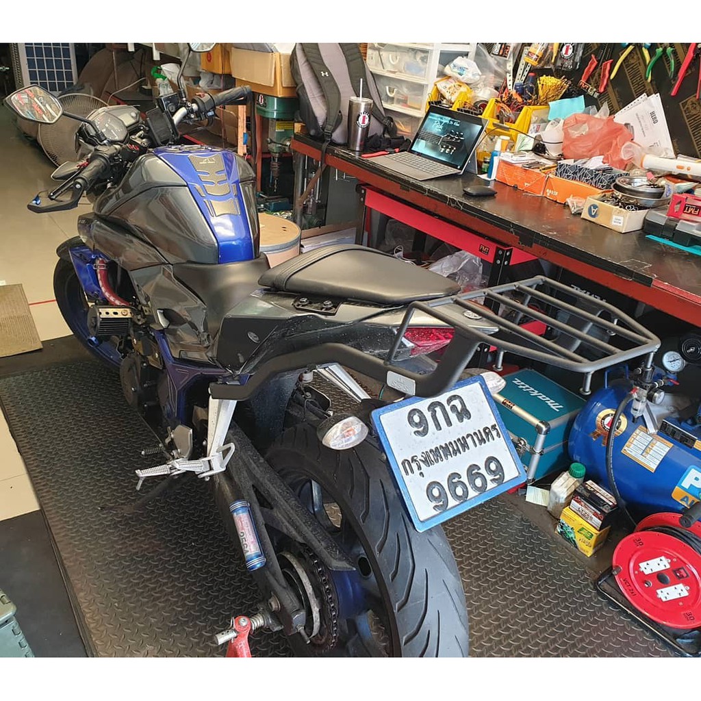 Rear Rack แร็คหลัง แร็คท้าย ตะแกรงท้าย ตะแกรงหลัง YAMAHA MT03 / R3  (2016-2024) เหล็กหนา 3 มม. แข็งแรง ตะแกรงหลัง ราคา ถูกที่สุด ดีลบีเคเค