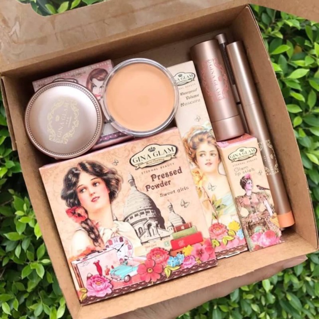 ‼️งานแท้ ทั้งเซต‼️ gina glam mini เซตแต่งหน้าเจ้าหญิง ไซต์มินิ