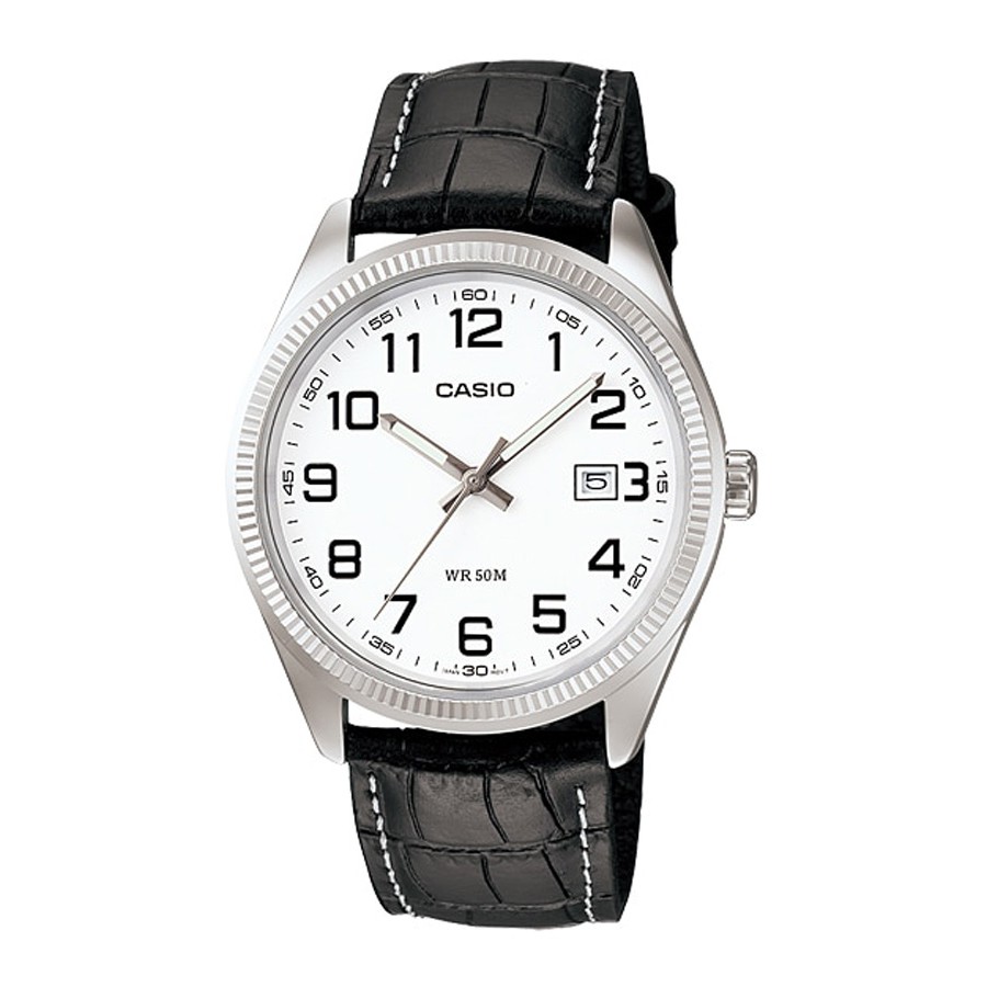 Casio Standard นาฬิกาข้อมือผู้ชาย สายหนัง รุ่น MTP-1302L-7B - สีขาว