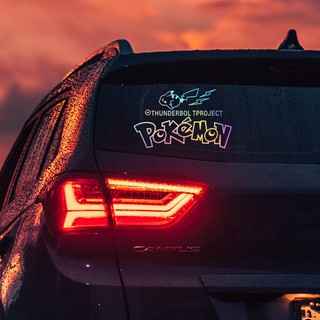 สติกเกอร์รถการ์ตูนโปเกมอน  Fiber Pokemon Car  Sticker  สติกเกอร์คาร์บอนไฟเบอร์