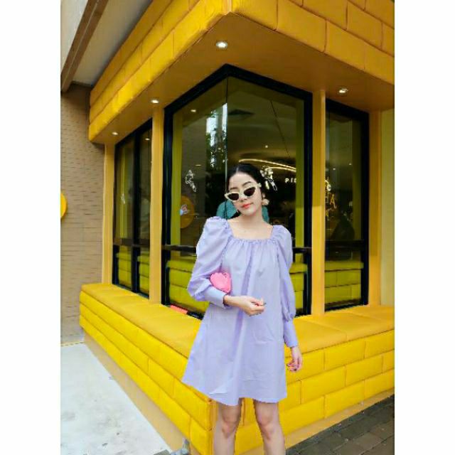 มินิเดรสสไตล์korea💥 แขนใส่ได้2แบบ นางแบบใส่งานจริง!!💥 ยาว32"