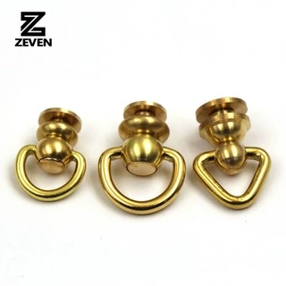 ลูกบอลทองเหลือง Chicago Stud Screw Rivets เล็บหมุนได้ D แหวนกระเป๋าสตางค์หัวเข็มขัด Handle Connector DIY อุปกรณ์เสริม