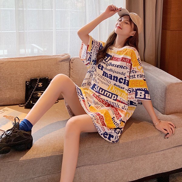 ⚛️TNB COCO1⚛701เสื้อยืดขาสั้น oversize shirt เสื้อยืดแฟชั่นเกาหลีพิมพ์ลายดิจิตอล เสื้อผ้าวัยรุ่นผู้หญิง เสื้อโอเวอร์ไซส์