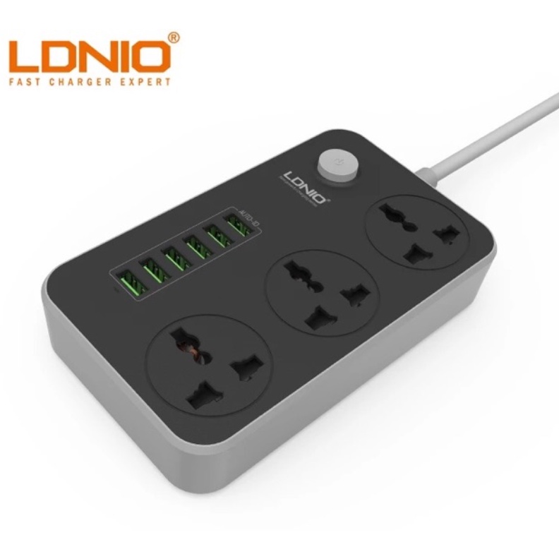 (ใส่โค้ด DETNOV90 ลด 90.-) ปลั๊กไฟ LDNIO 3 ช่อง + ช่องชาร์จ USB 6 ช่อง