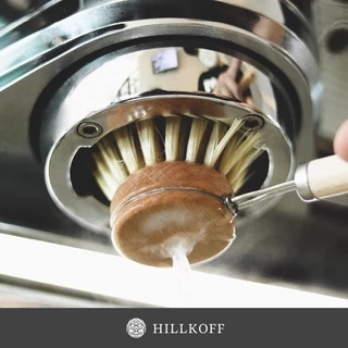 Hillkoff : Bamboo Fiber Brush แปรงกลมด้ามไม้ แปรงล้างหัวชงกาแฟ แปรงทำความสะอาด