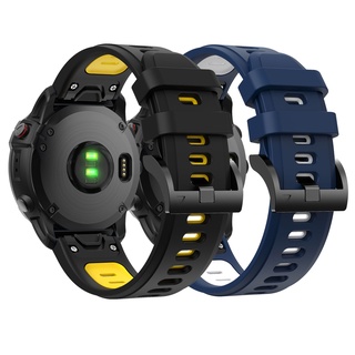 สายนาฬิกาข้อมือซิลิโคน แบบปลดเร็ว สองสี สําหรับ Garmin Fenix 7X 7 6X 6 5X 5 3 hr 2 Strap 22 มม. 26 มม.