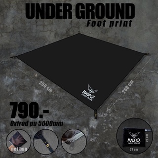 กราวชีท under ground madfox ขนาด2.5x2.5 m สีดำดุดุ รับประกันกันน้ำ พร้อมถุงซิปในการเก็บรักษาได้เป็นอย่างดี