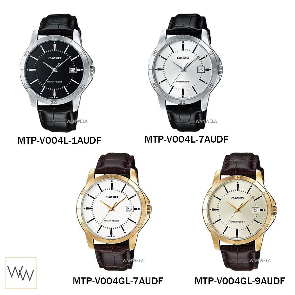 ของแท้ นาฬิกาข้อมือ Casio ผู้ชาย รุ่น MTP-V004 สายหนัง พร้อมกล่อง