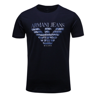 เสื้อยืดใหม่ 2022Armani เสื้อยืดคอก ลมแขนสั้นผ้าฝ้ายพิมพ์ลายสําหรับผู้ชายL XL  XXL 3XL