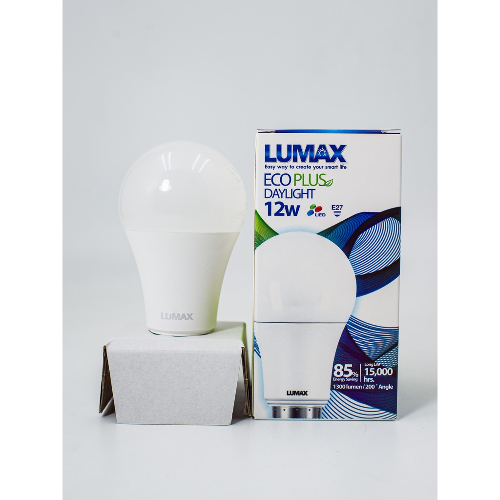 หลอดไฟ LED (E27) แสงขาว (Daylight) 12W  Lumax แพ็ค 2 หลอด
