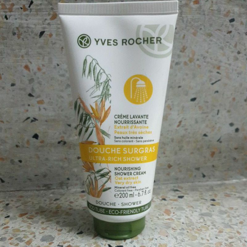 Yves Rocher Ultra Rich nurishing shower cream Oat extract ครีมอาบน้ำเนื้อเข้มข้นสำหรับผิวแห้งมาก