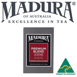 Madura Premium Blend มาดูร่า พรีเมี่ยม เบลนด์ ชาดำ 20 teabag x 2g นำเข้าจากออสเตรเลีย