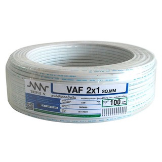 VAF power cable ELECTRIC WIRE VAF NNN 2X1 SQ.MM 100M WHITE Power cable Electrical work สายไฟ VAF สายไฟ VAF NNN 2x1 ตร.มม