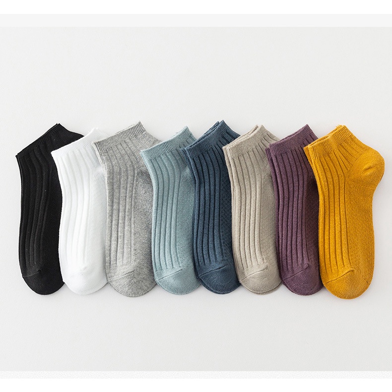 Free Size ชายและหญิง ถุงเท้าข้อเท้า 1คู่ (มี8สี ส่งสีแบบสุ่ม) No.6109