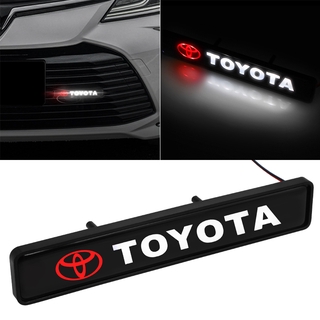 ด้วยไฟ LED รถกระจังหน้าสัญลักษณ์ป้ายสติ๊กเกอร์ With LED light Car Front Grille Emblem Badge Stickers For Toyota Camry Altis Vigo Fortuner CHR Vios Yaris Ativ Hilux REVO Avanza sienta hiace commuter innova Fortuner