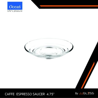 JJGLASS - (Ocean) P02472 Caffe Saucer 4 3/4” -จานรองแก้วกาแฟ 4 นิ้ว + แก้วกาแฟ แก้วเอสเปรซโซ่ P02442  ยี่ห้อโอเชี่ยน