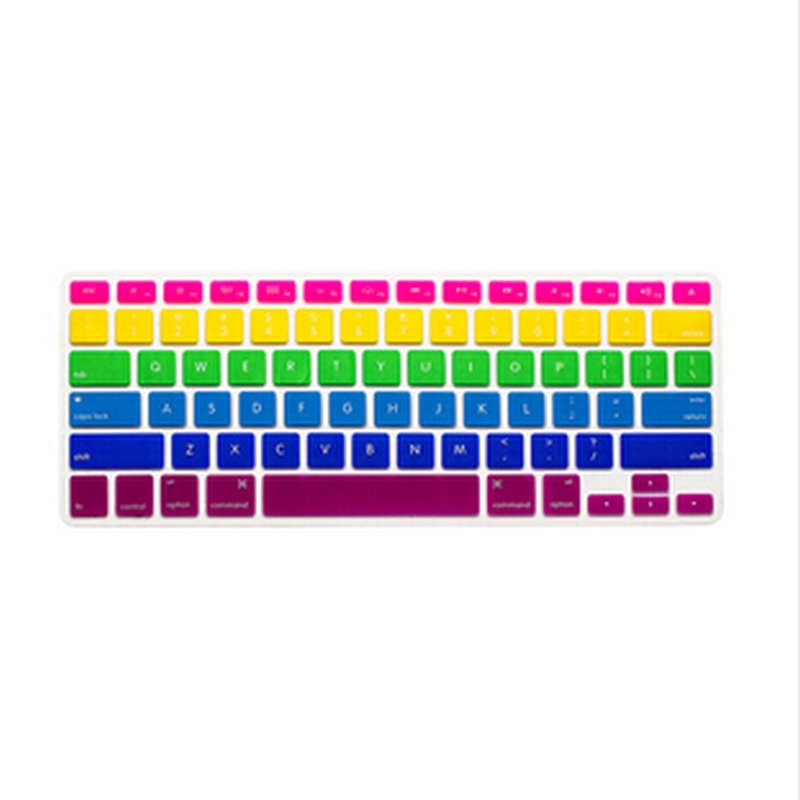 Rainbow Silicone Keyboard Cover Skin 6 color rainbow keyboard 2016 NEW for MacBook AIR RETINA Pro 13