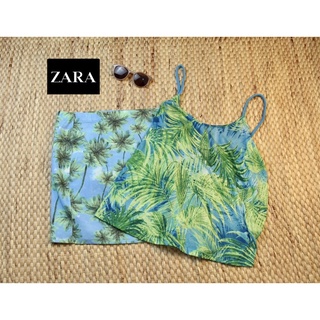 ZARA TRAFALUC x Cotton ชุด Set กระโปรง +เสื้อสายเดี่ยว ลายมะพร้าว summer มาก สภาพใหม่ ป้าย M *แยกขายได้ชิ้นละ 200฿ทักแชท