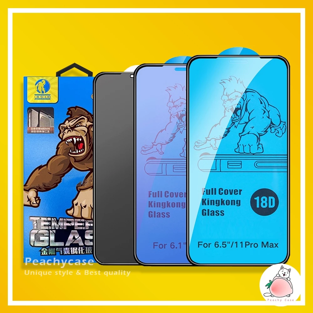 ฟิล์มกระจกนิรภัยกันรอยหน้าจอ 18D HD กันส่อง กันแสงสีฟ้า สําหรับ IPhone 15 16 14 13 12 11 Pro Max Xs Xr 8 7 6 Plus