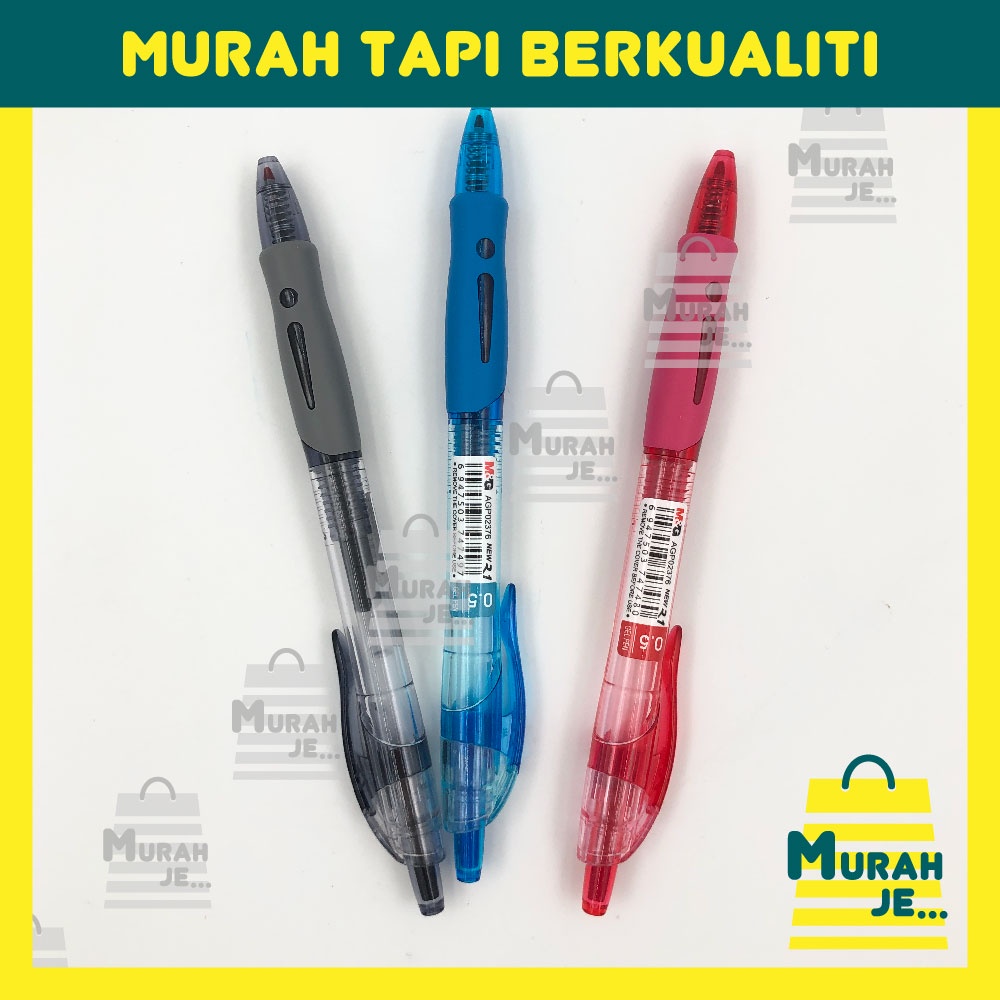 ปากกาเจล M&G R1 0.5MM [1pc] [แดง/ดํา/น้ําเงิน] / ปากกา M&G R1 0.5MM [1pc] [Merah/ Hitam/ Biru]