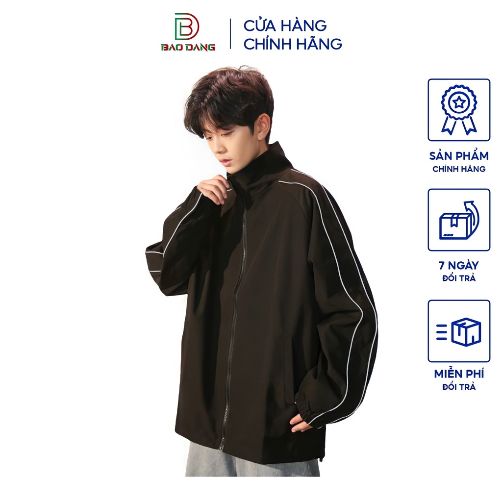เสื้อแจ็กเก็ตลม ชาย-หญิง มีซับร่มชูชีพ 2 ชั้น มีกระเป๋าด้านใน เปา แดง สไตล์เกาหลี