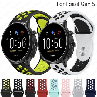 สายนาฬิกาข้อมือซิลิโคนสําหรับ Fossil Gen 5 Carlyle/Fossil Gen 4 Q Explorist Hr