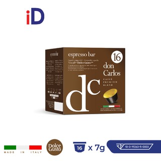 Don Carlos กาแฟเอสเปรสโซพรีเมียมอิตาลี DOLCE GUSTO แคปซูล (แคปซูลดอลเชกุสโต) ESPRESSO BAR 16x