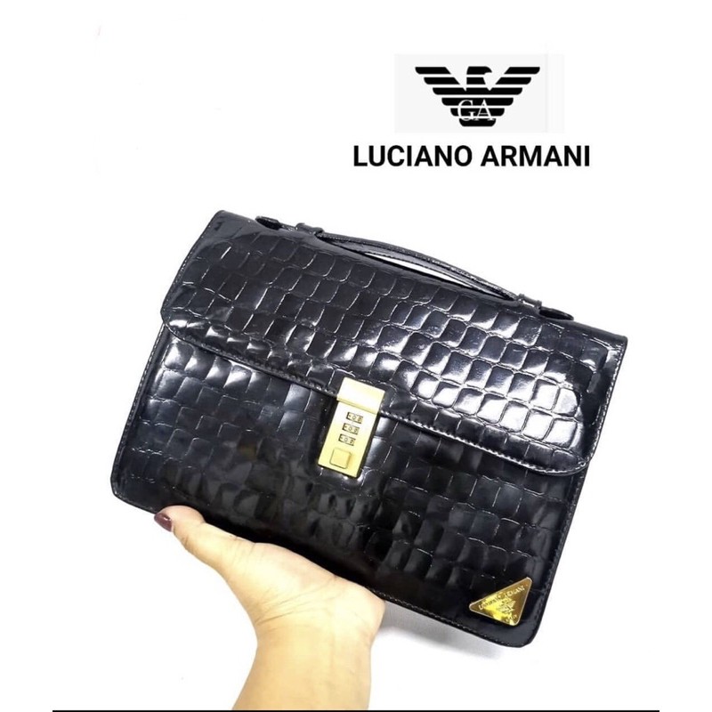 ?กระเป๋าเอกสาร มินิ/Clutch Luciano Armani แท้ ? หนังสวย | Shopee Thailand