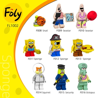 Spongebob ตัวต่อฟิกเกอร์ การ์ตูน Spongebob ขนาดเล็ก FL1002