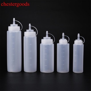 Chestergoods ขวดบีบเครื่องปรุงพร้อมฝาปิดสําหรับใส่เครื่องปรุง