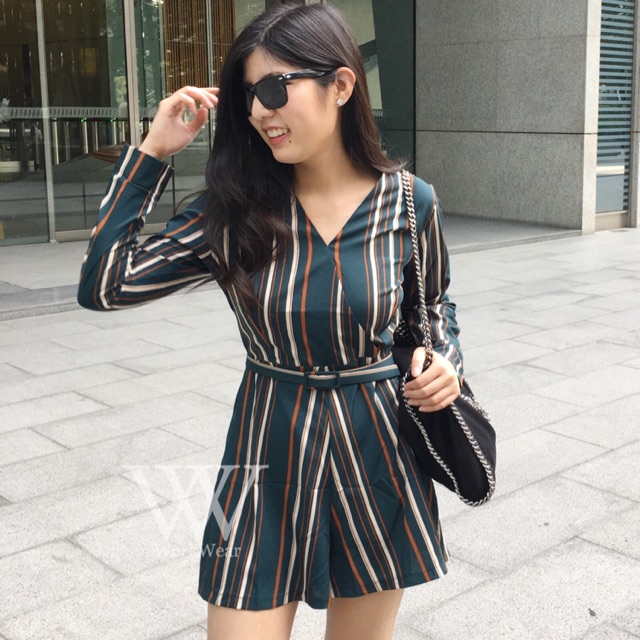 ขาวเข้าแล้วNEW-ARRIVALS Candy-crush jumpsuit จั๊มสูท คอวี แขนยาว มาพร้อมเข็มขัดสุดเก๋ สวยแซ่บ แมชได้ทุกลุค jumpsuit265