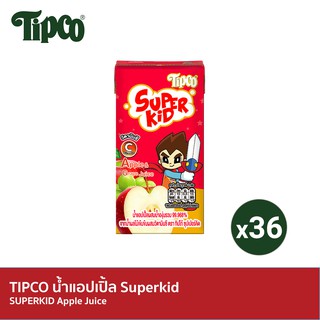 TIPCO Superkid น้ำแอปเปิ้ลผสมน้ำองุ่นรวม Apple &amp; Grape 100% ขนาด 110 มล. x 36 กล่อง ยกลัง (1ลัง/36กล่อง)