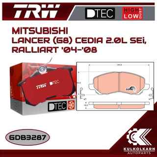 ผ้าเบรคหน้า TRW สำหรับ MITSUBISHI LANCER (G8) CEDIA 2.0L SEi, RALLIART 04-08 (GDB3287)