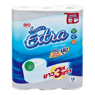 เอโร่ กระดาษชำระยาว 38 เมตร (12 ม้วน) Aro Toilet Paper 38 m. (12 rolls)