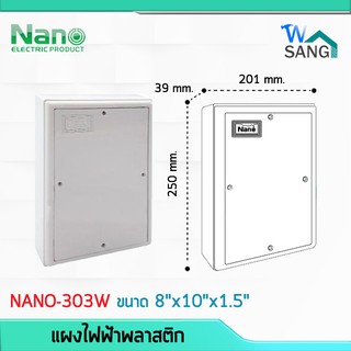 แผงไฟฟ้าพลาสติก แผงไฟ NANO 8"x10" สีขาว (NANO-303W) @wsang