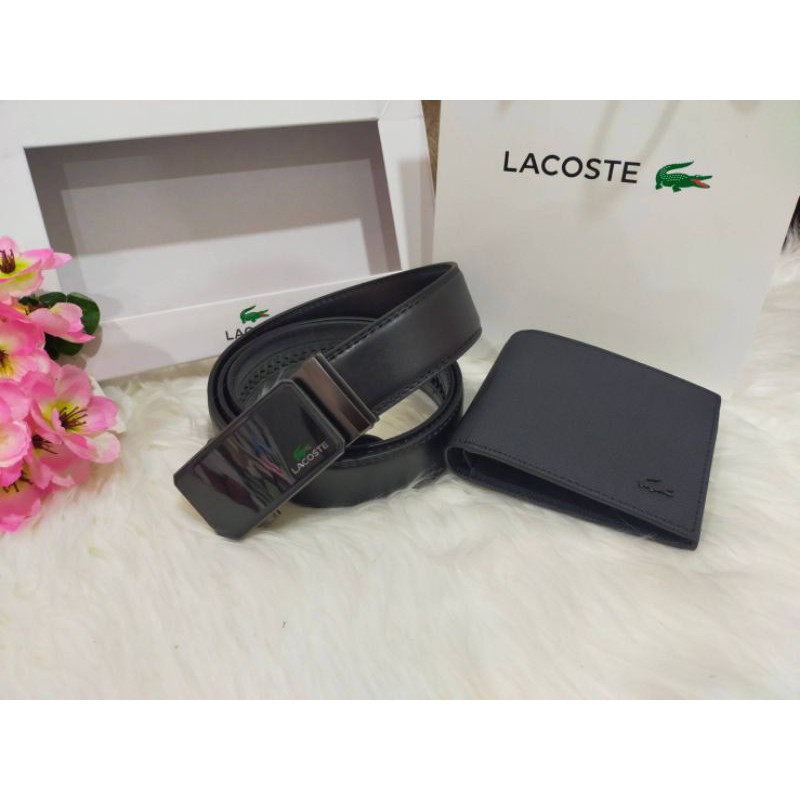 Lacoste ชุดเข็มขัด+กระเป๋าสตางค์