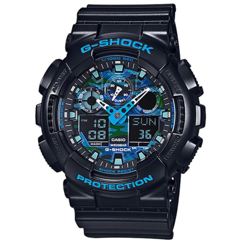 Casio G-Shock นาฬิกาข้อมือผู้ชาย สายเรซิ่น รุ่น GA-100CB,GA-100CB-1A - สีดำ