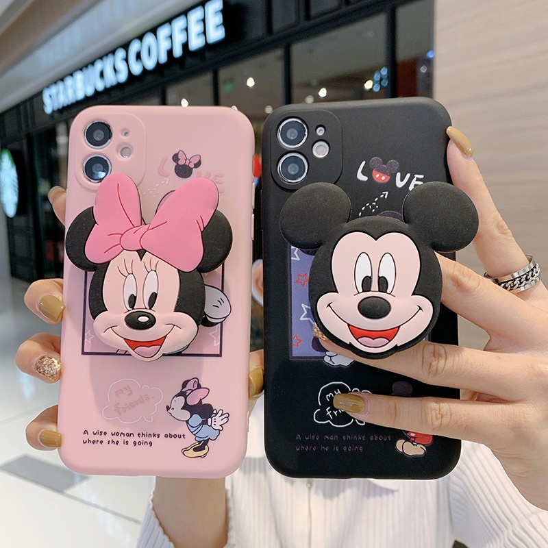 สําหรับ OPPO Reno 13 12 10 11 F Pro 8T 8Z 6Z 7Z A78 A95 A74 F7 F11 F9 A3 Pro A5S A12 A58 A3X เคสโทรศัพท์ Soft Minie พร้อมผู้ถือ